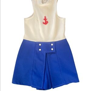 Vintage Mod Style Nautical Romper - Pin Up Girl , rockabilly, cos play
